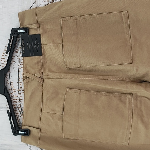 New Banana Republic Wide Leg Tan Pants Size 6 - Picture 5 of 12